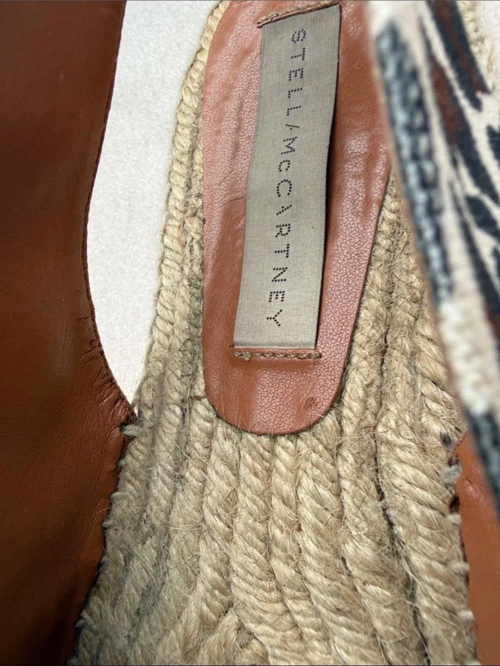 Stella McCartney Brown and White Leopard Espadrille Slides